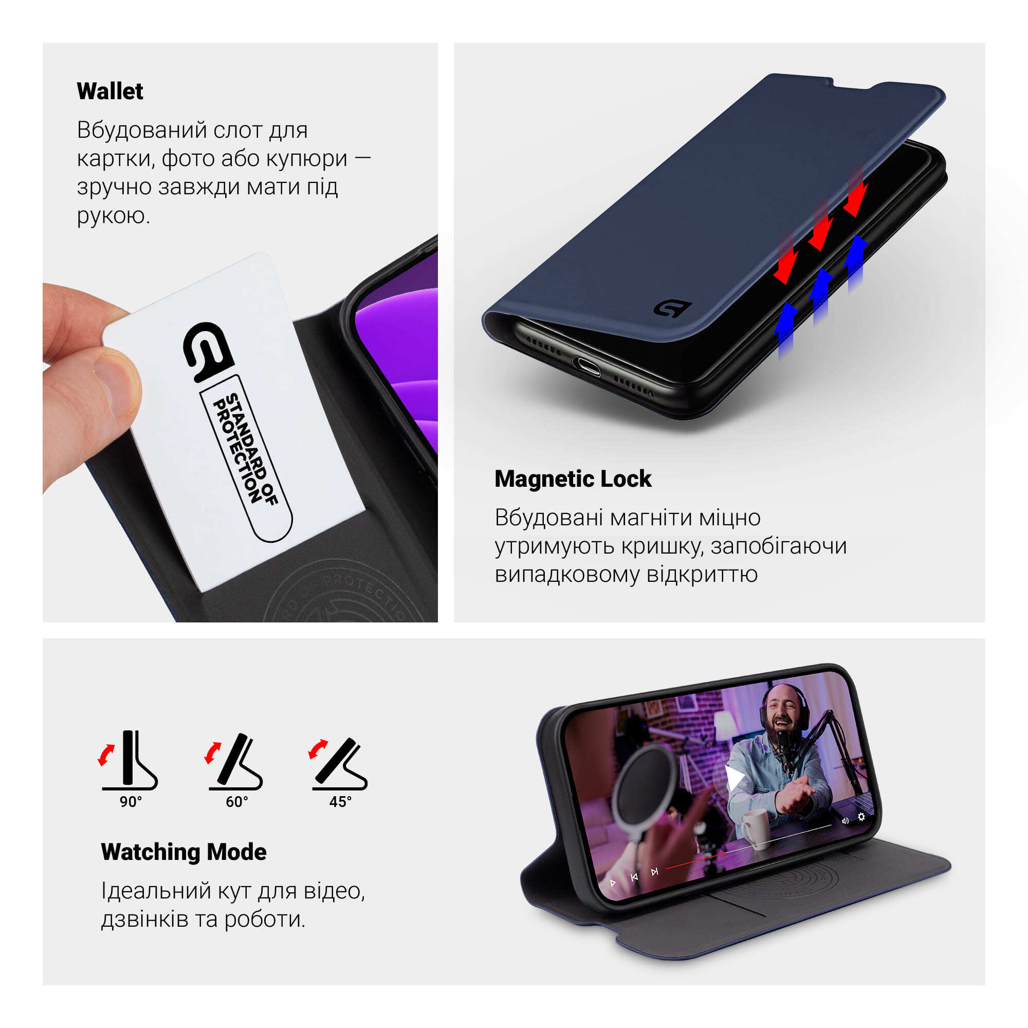 Чехол-книжка ArmorStandart OneFold Case для Xiaomi 14T Dark Blue (ARM79388) фото
