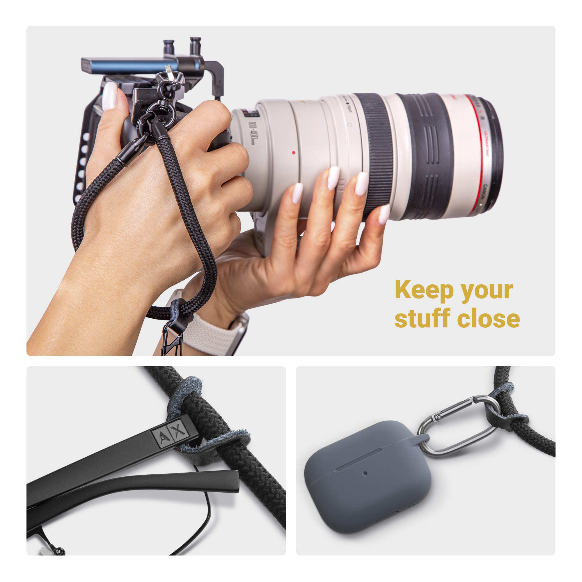 Ремінець для смартфону ArmorStandart S-Rope Black Onyx with Dark holder (ARM76103) фото