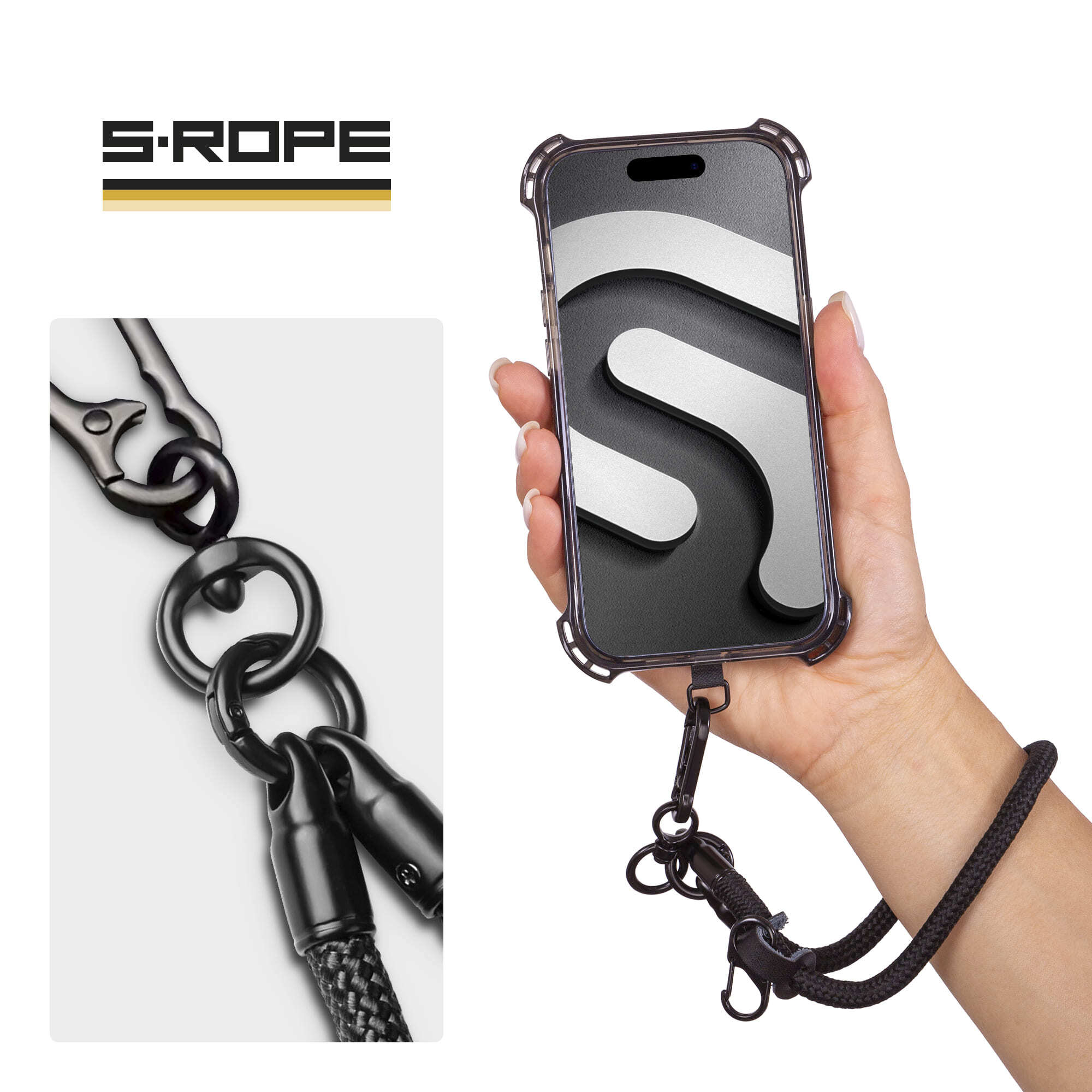 Ремінець для смартфону ArmorStandart S-Rope Black Onyx with Dark holder (ARM76103) фото