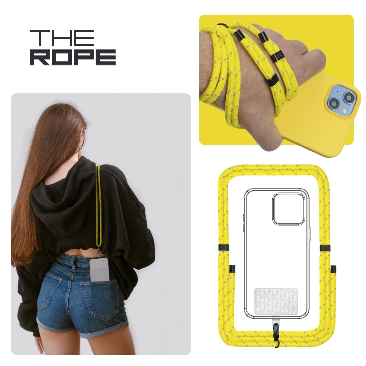 Ремінець для смартфону ArmorStandart Rope Black Sunflower with Clear holder (ARM67201) фото6