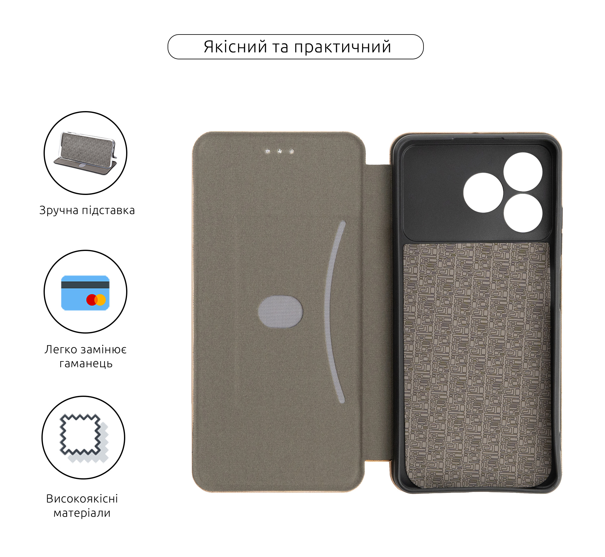 Чехол-книжка ArmorStandart G-Case для ZTE Blade A36 4G Gold (ARM89030) фото3