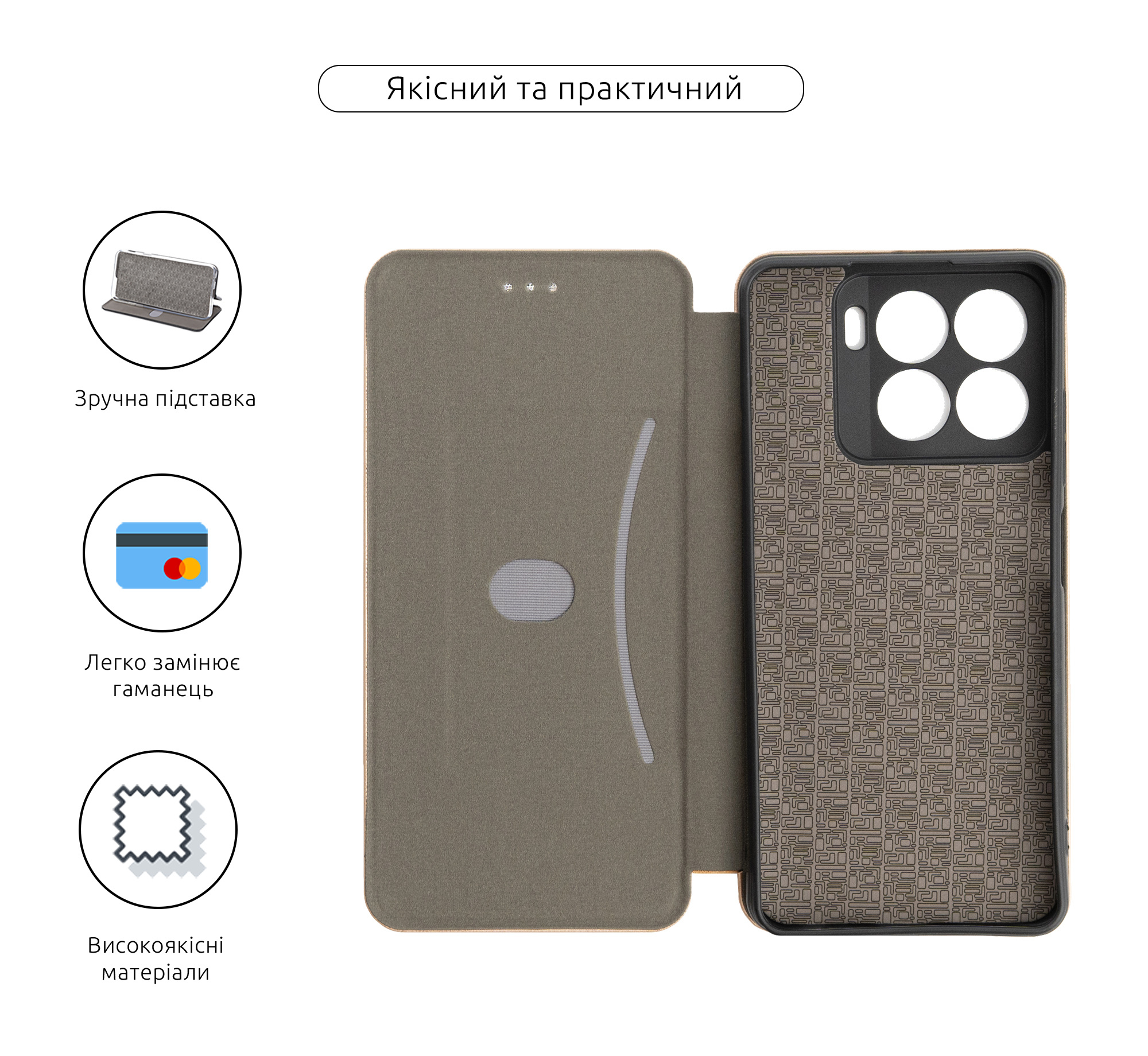 Чехол-книжка ArmorStandart G-Case для ZTE Blade A56 4G Gold (ARM89031) фото