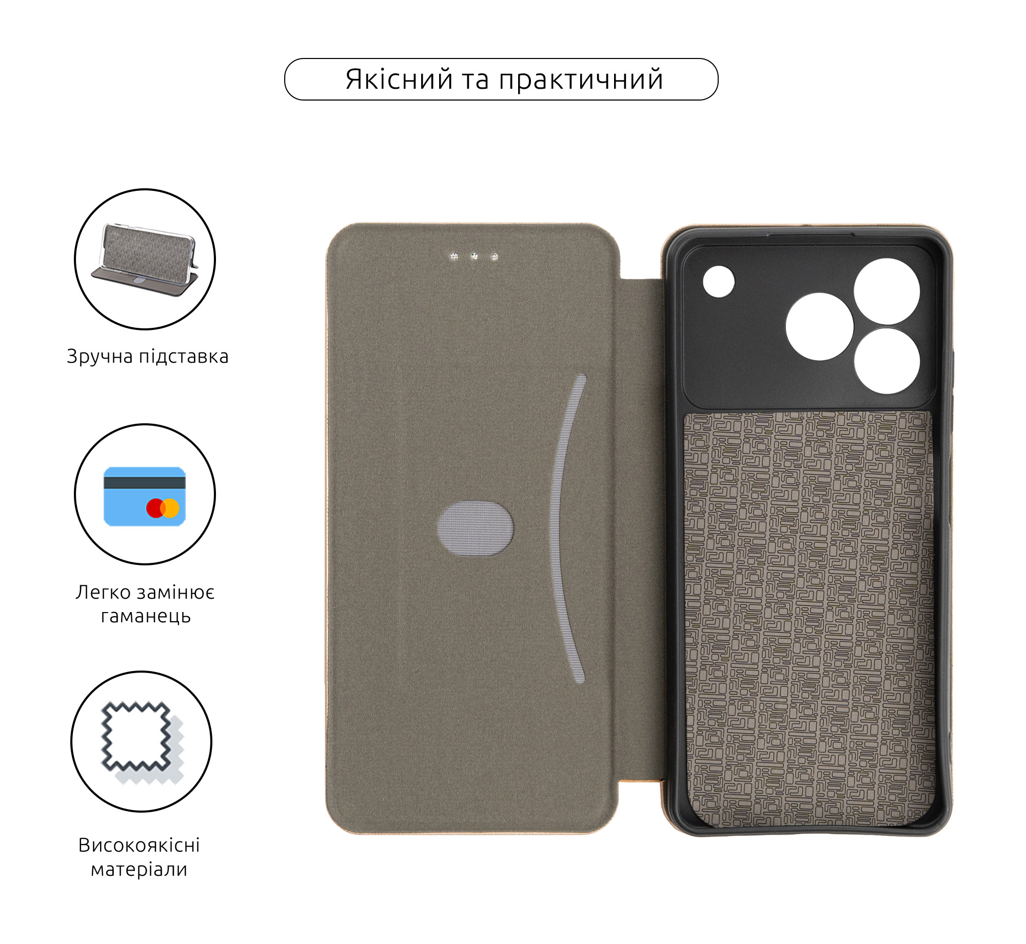 Чехол-книжка ArmorStandart G-Case для ZTE Blade A76 4G Gold (ARM89032) фото
