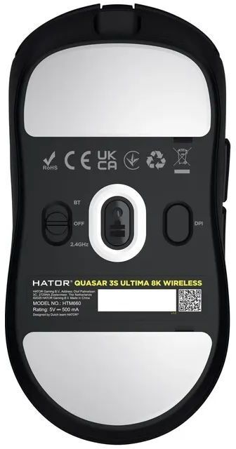Игровая мышь Hator Quasar 3S Ultima 8K Wireless Black (HTM660) фото6
