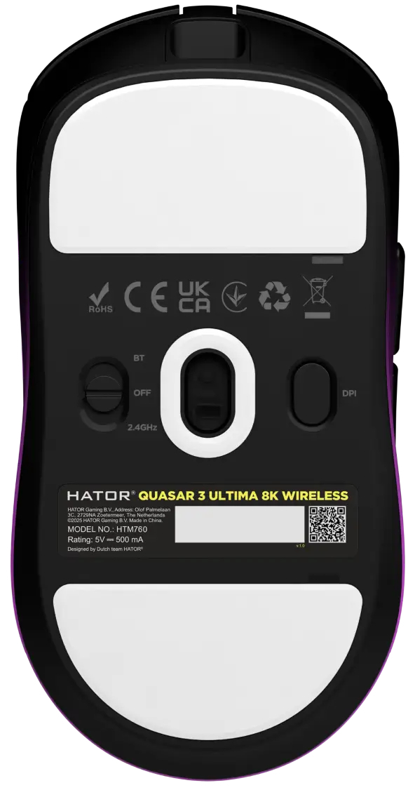 Игровая мышь Hator Quasar 3 Ultima 8K Wireless Black/Violet (HTM760) фото4
