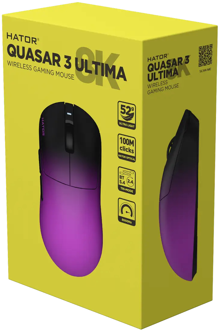 Игровая мышь Hator Quasar 3 Ultima 8K Wireless Black/Violet (HTM760) фото5