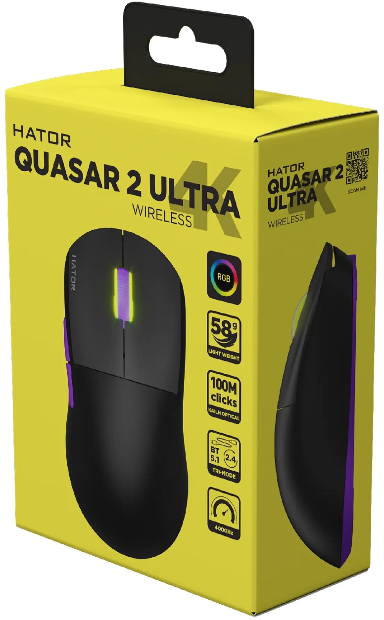 Игровая мышь Hator Quasar 2 Ultra 4K Wireless Black/Lilac (HTM570BL) фото4