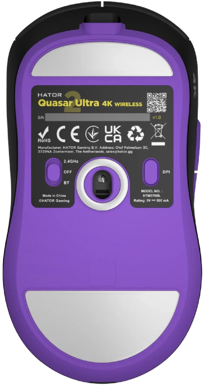 Игровая мышь Hator Quasar 2 Ultra 4K Wireless Black/Lilac (HTM570BL) фото3
