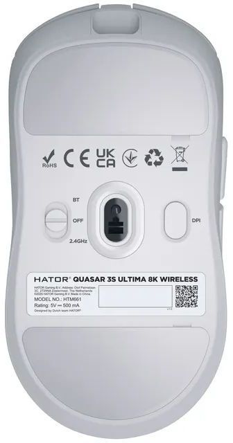 Игровая мышь Hator Quasar 3S Ultima 8K Wireless White (HTM661) фото6