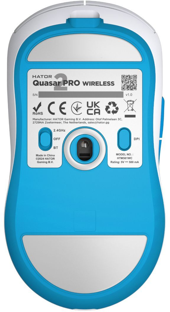 Игровая мышь Hator Quasar 2 Pro Wireless White/Cyan (HTM561WC) фото3