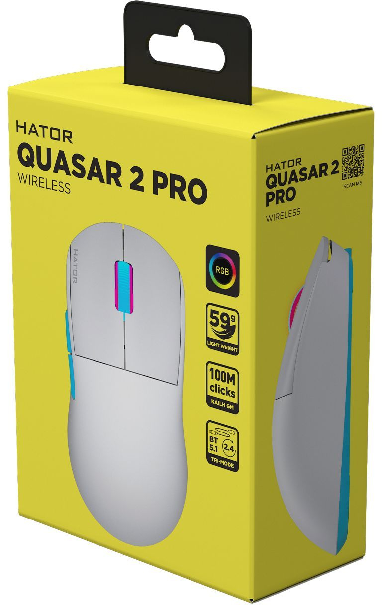 Игровая мышь Hator Quasar 2 Pro Wireless White/Cyan (HTM561WC) фото4