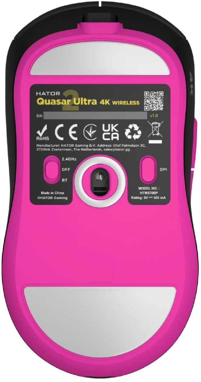 Игровая мышь Hator Quasar 2 Ultra 4K Wireless Black/Pink (HTM570BP) фото3