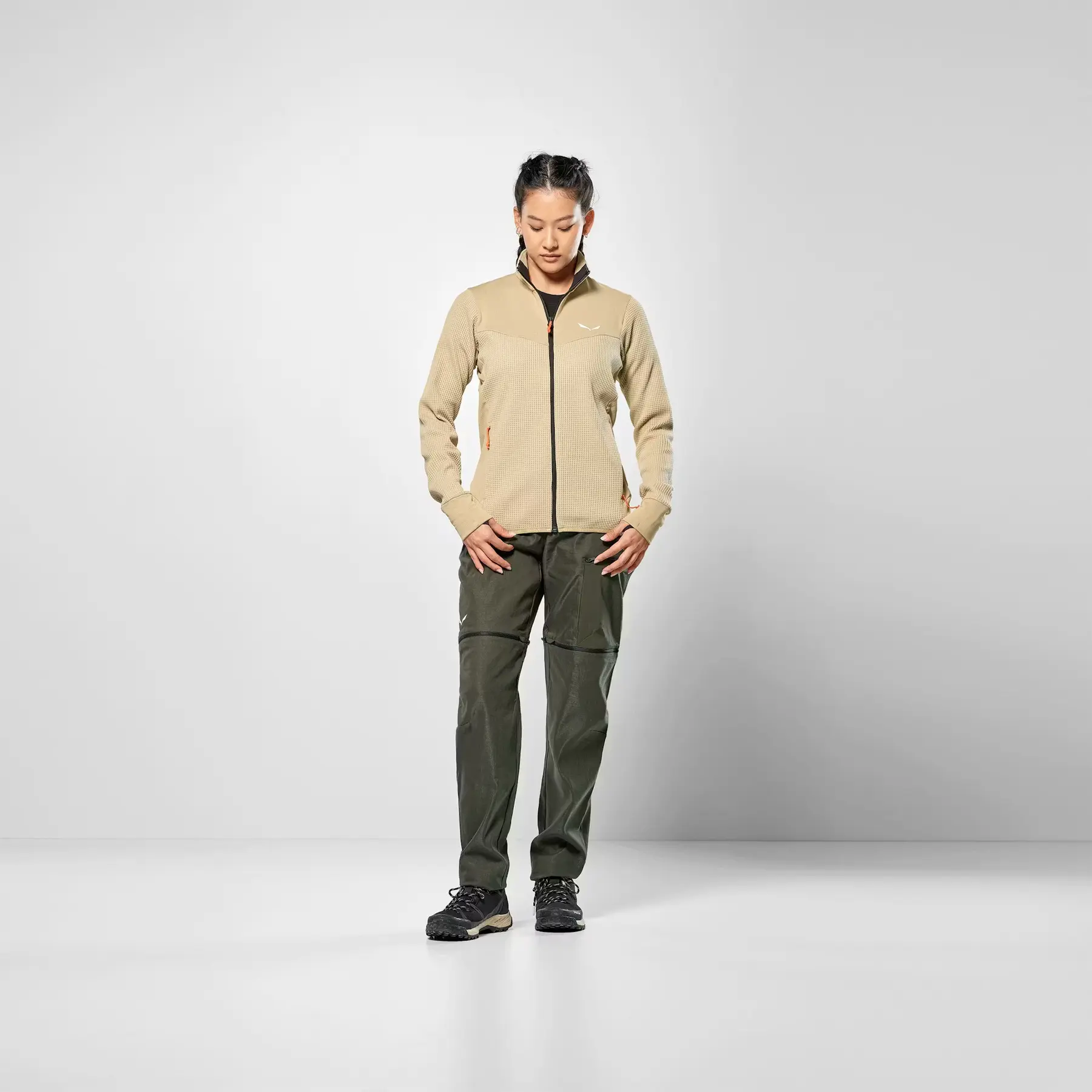 Кофта флісова жіноча Salewa Puez Waffle Hyb PL 28860-7180 M бежева фото4