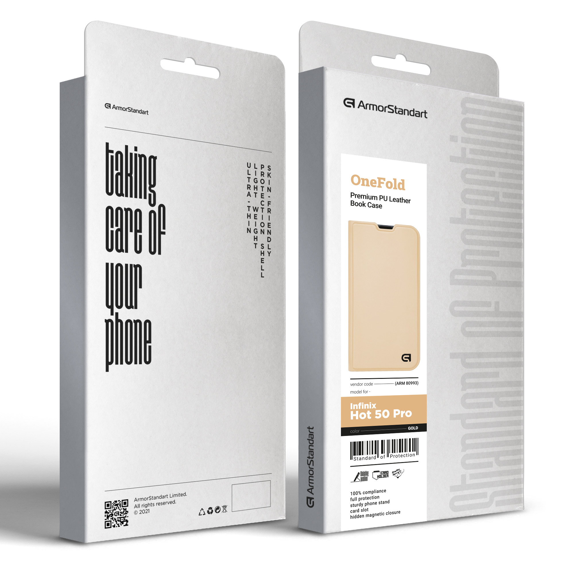 Чехол-книжка ArmorStandart OneFold Case для Infinix Hot 50 Pro 4G Gold (ARM80993) фото