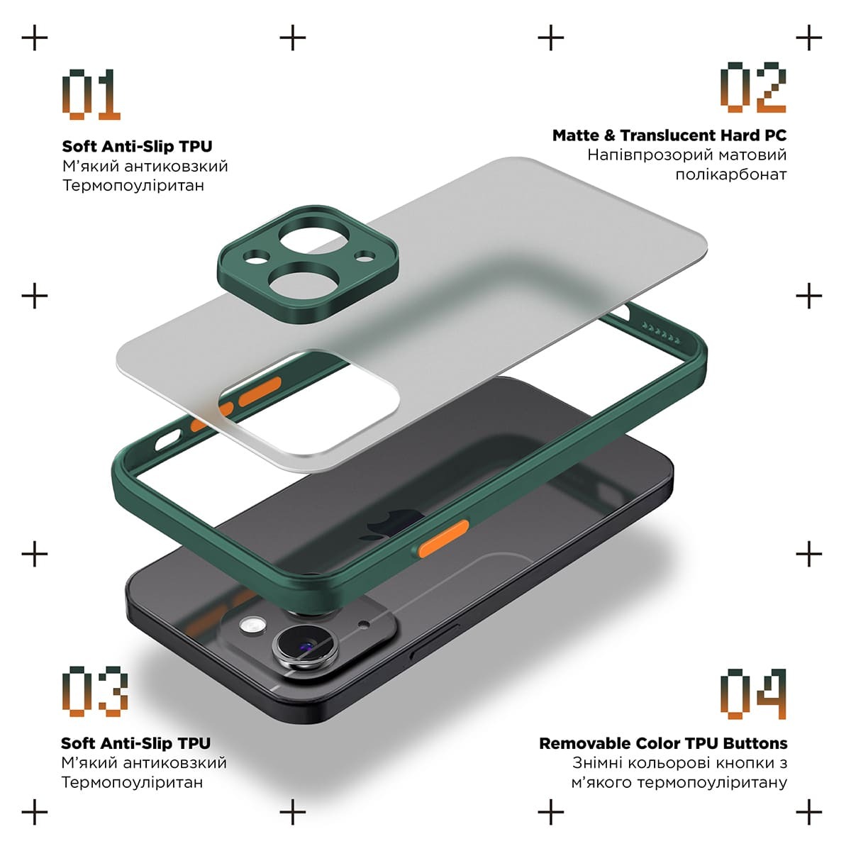 Чехол ArmorStandart Frosted Matte для OPPO A58 4G Dark Green (ARM71066) фото2