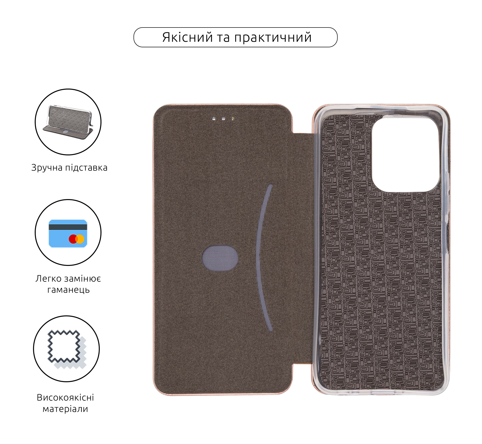 Чехол-книжка ArmorStandart G-Case для Tecno Spark Go 2 4G Rose Gold (ARM88434) фото