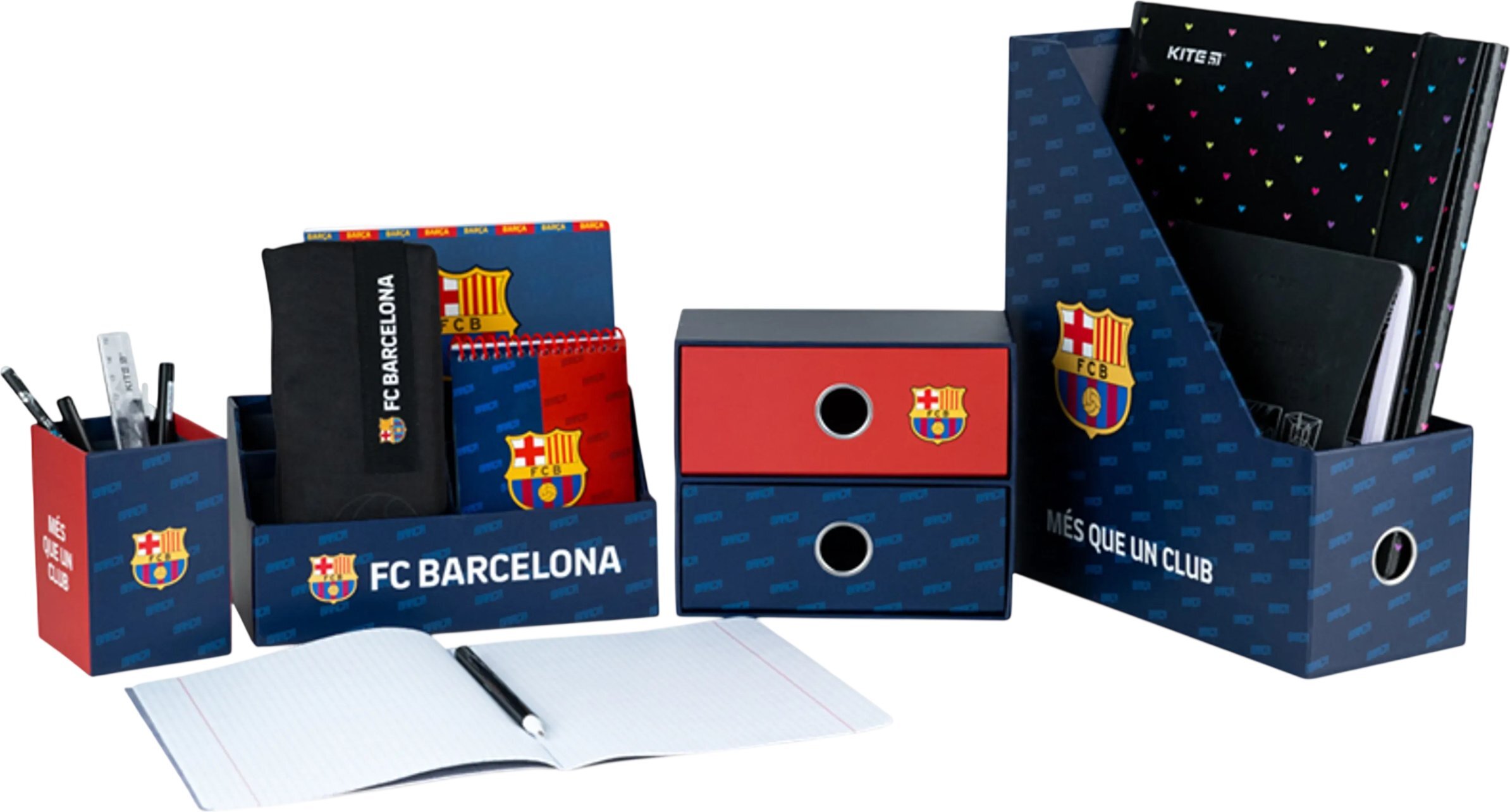 Органайзер настольный, 4 предмета, картон, Kite FC Barcelona (BC26-357) фото2