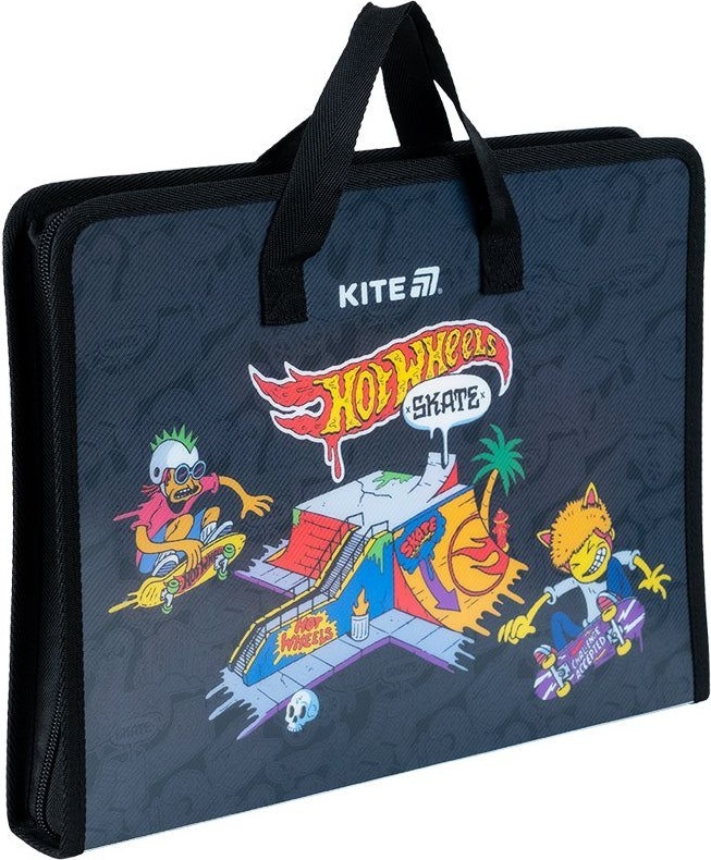 Папка-Портфель на блискавці Kite, 1 відділ., A4, Kite Hot Wheels (HW25-202) фото2