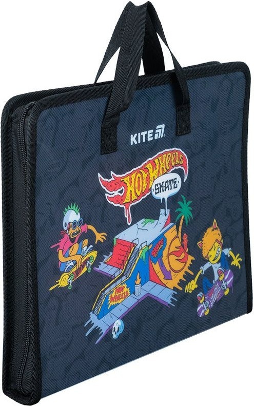 Папка-Портфель на блискавці Kite, 1 відділ., A4, Kite Hot Wheels (HW25-202) фото3