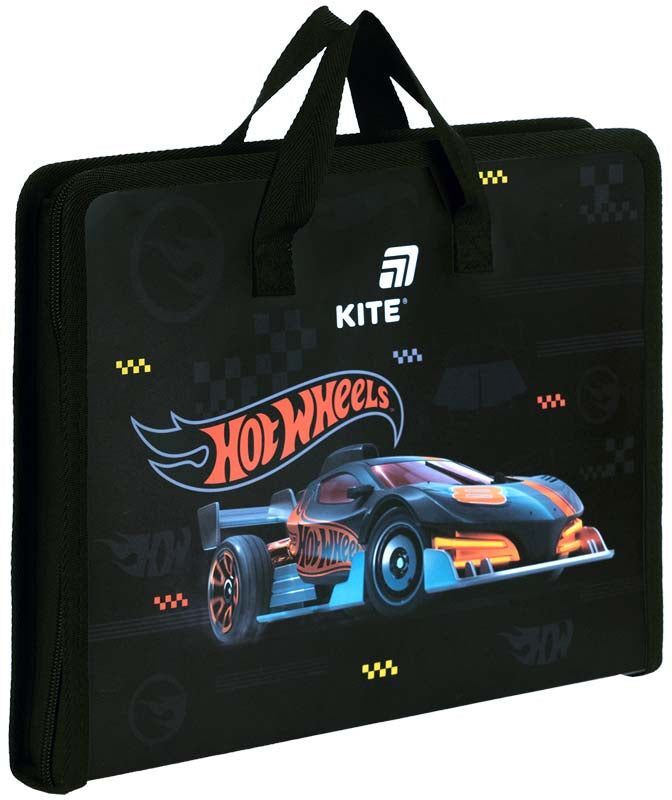 Папка-Портфель на блискавці Kite, 1 відділ., A4, Kite Hot Wheels (HW26-202) фото2