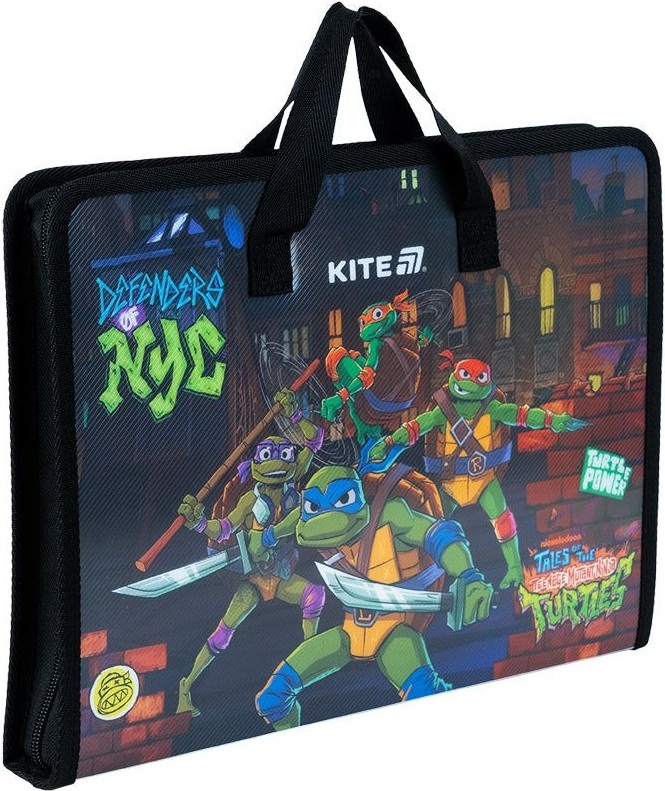 Папка-Портфель на блискавці Kite, 1 відділ., A4, Kite Ninja Turtles (NT25-202) фото2