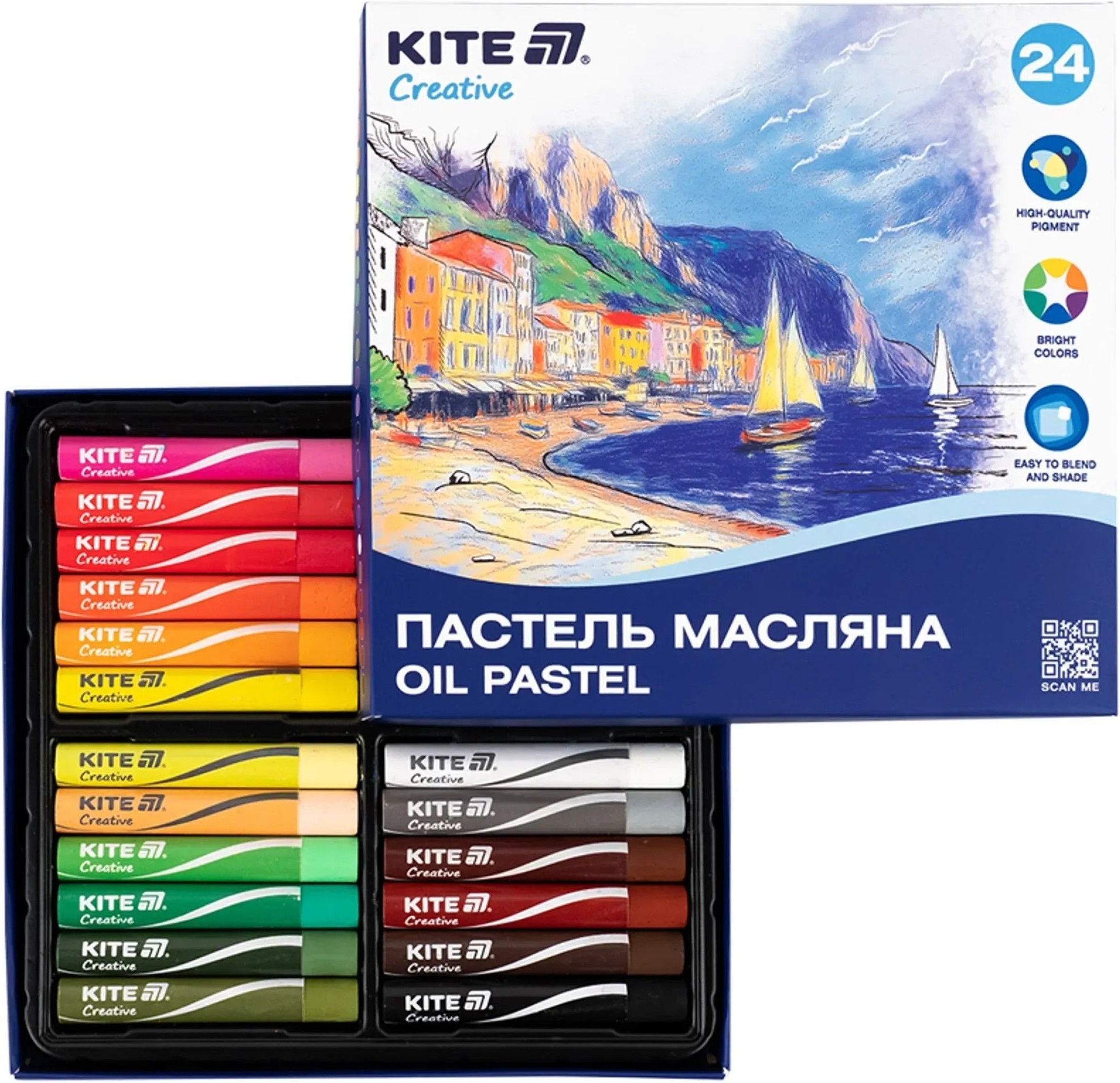 Пастель масляная, 24 цвета Kite Creative (K-200-24) фото2