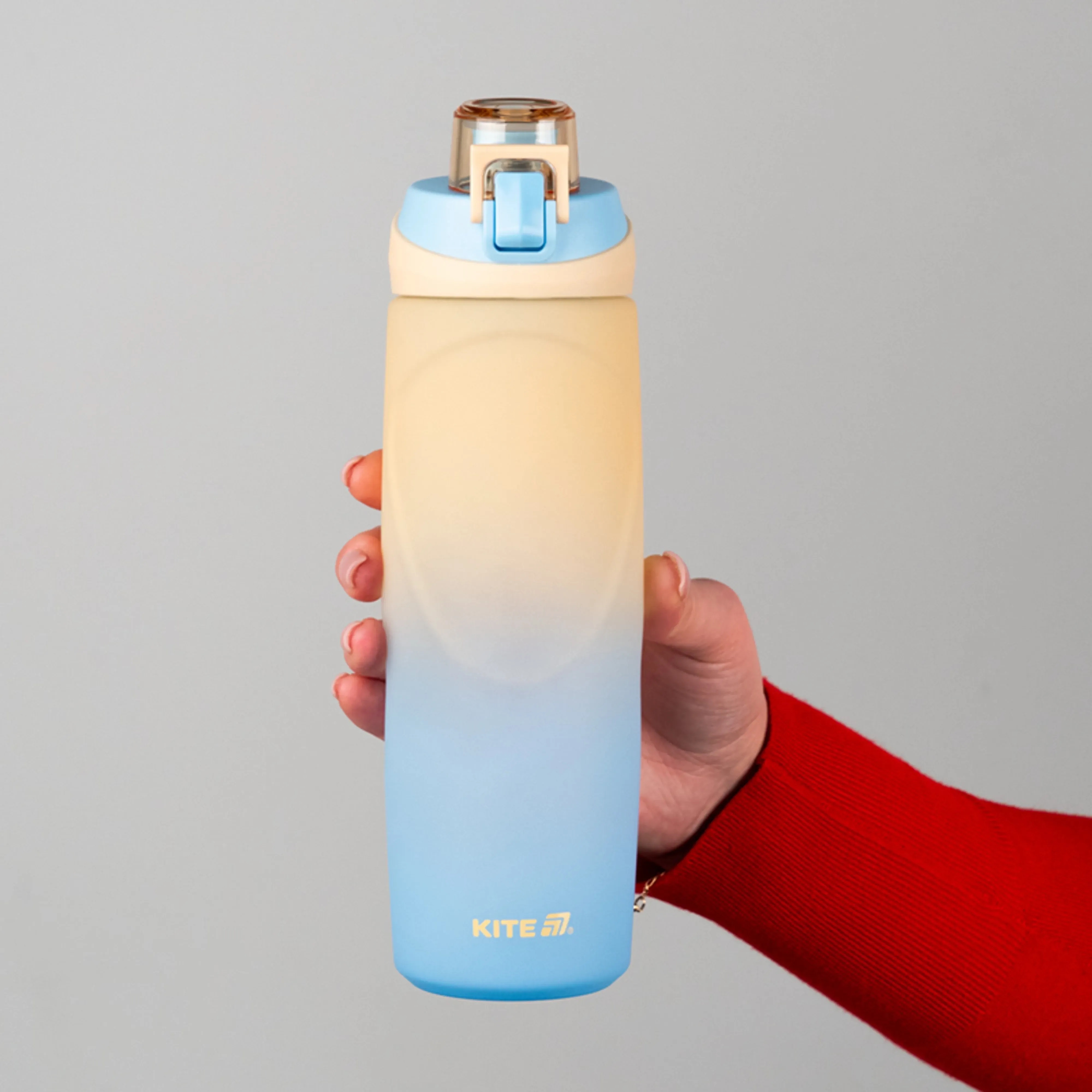 Пляшечка для води Kite 760 мл, бежево-синя (K26-1200-1) фото4