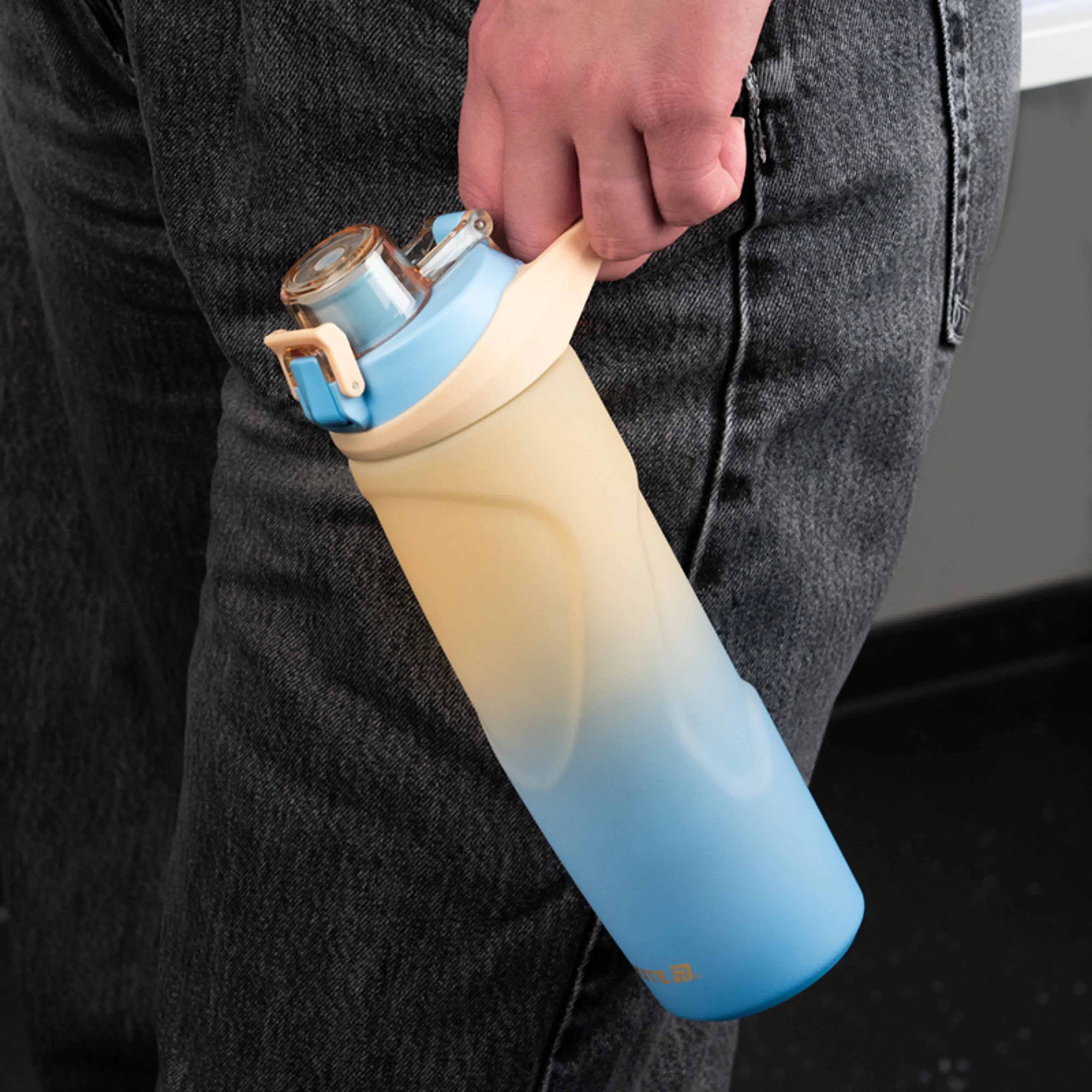 Пляшечка для води Kite 760 мл, бежево-синя (K26-1200-1) фото5