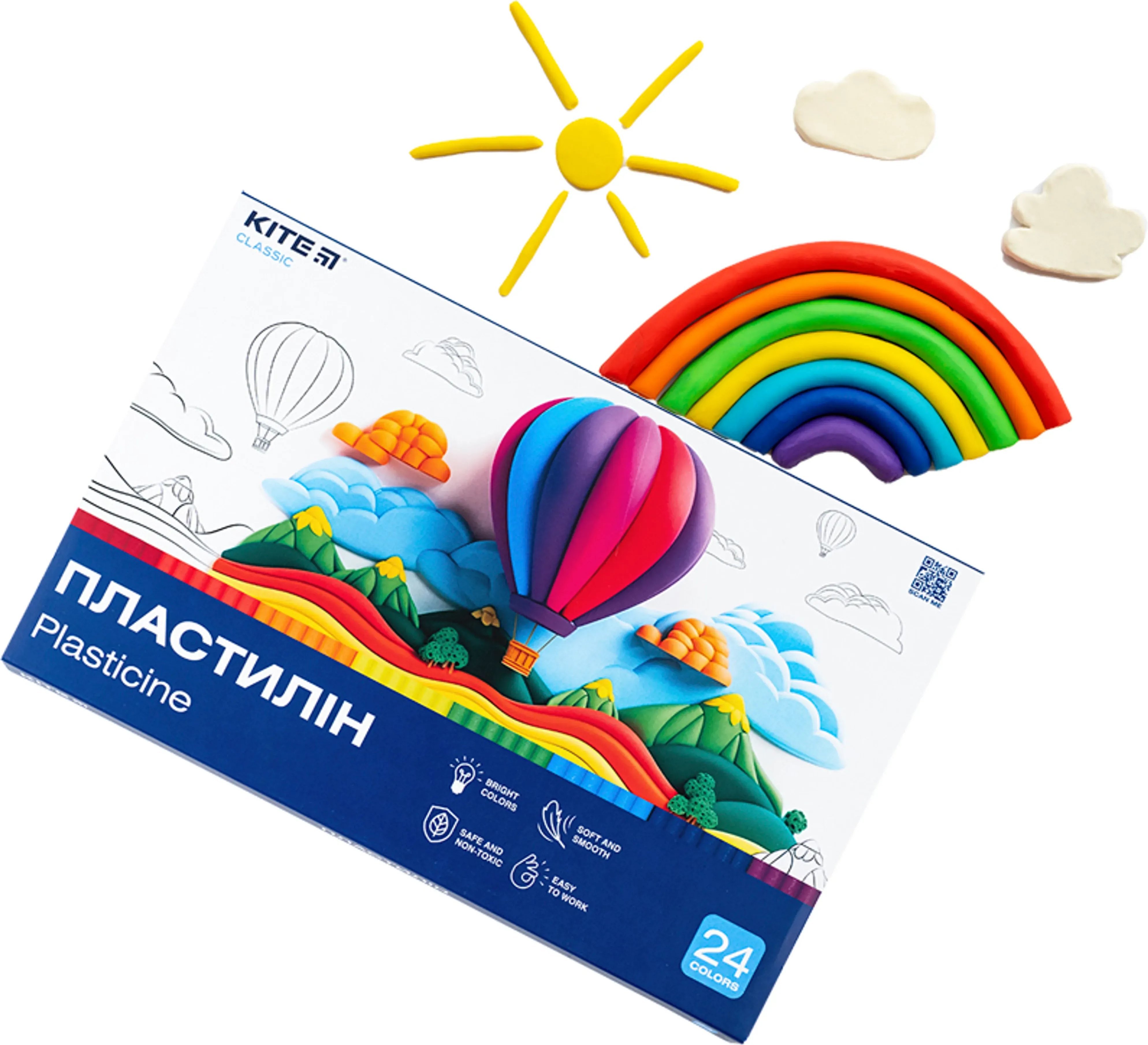 Пластилін, 24 кольори, 480 г. Kite Classic (K-089) фото5