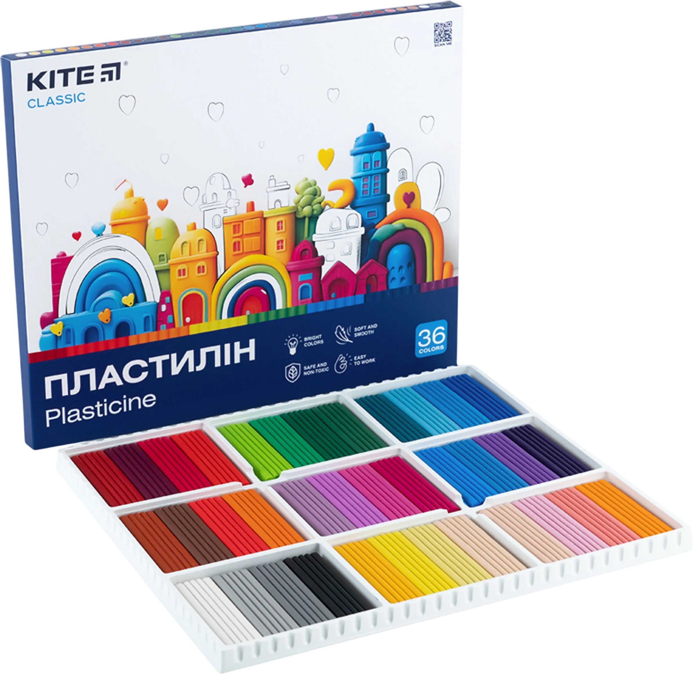 Пластилін, 36 кольорів, 720 г. Kite Classic (K-078) фото4
