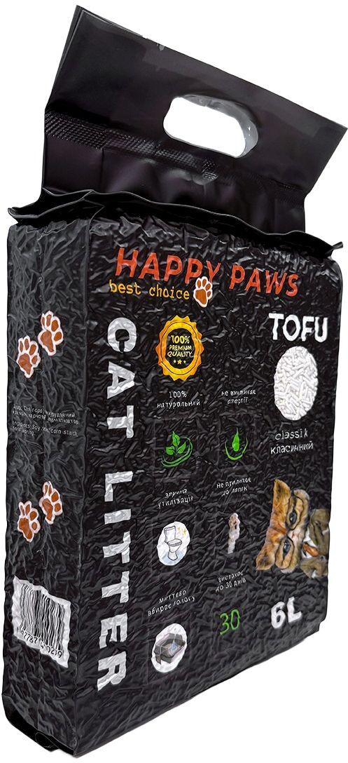 Наполнитель для кошачьих туалетов Happy Paws Classic тофу 6 л/2,6 кг фото4