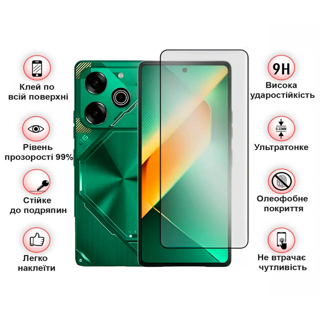 Защитное стекло BeCover для Tecno POVA 6 Neo (LI6) Black (711581) фото3