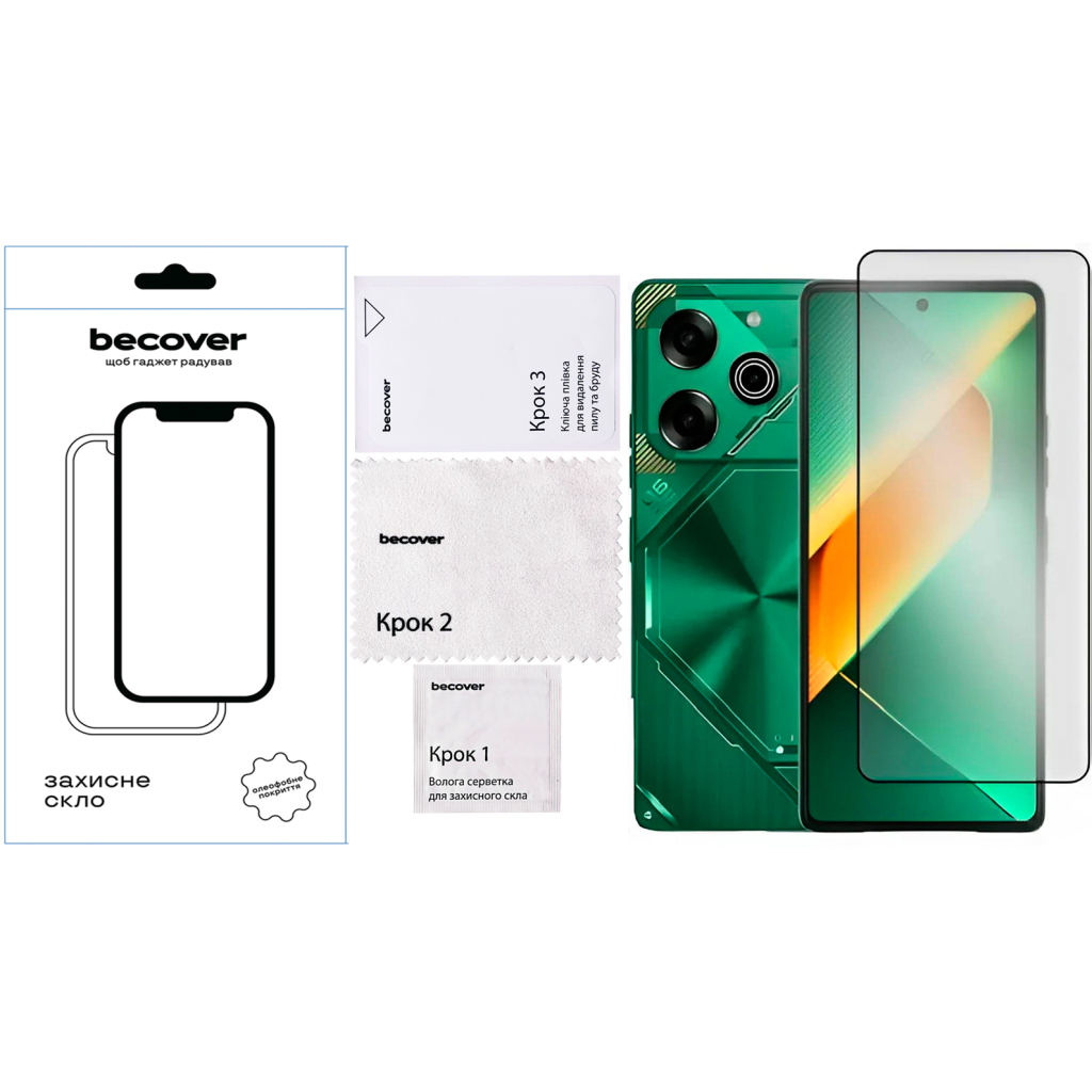 Защитное стекло BeCover для Tecno POVA 6 Neo (LI6) Black (711581) фото4