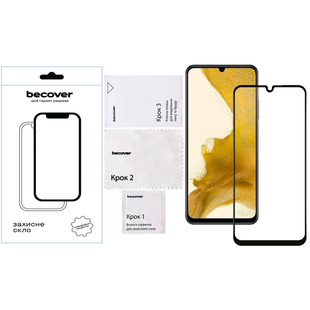 Защитное стекло BeCover для ZTE Blade A34 Black (711796) фото4