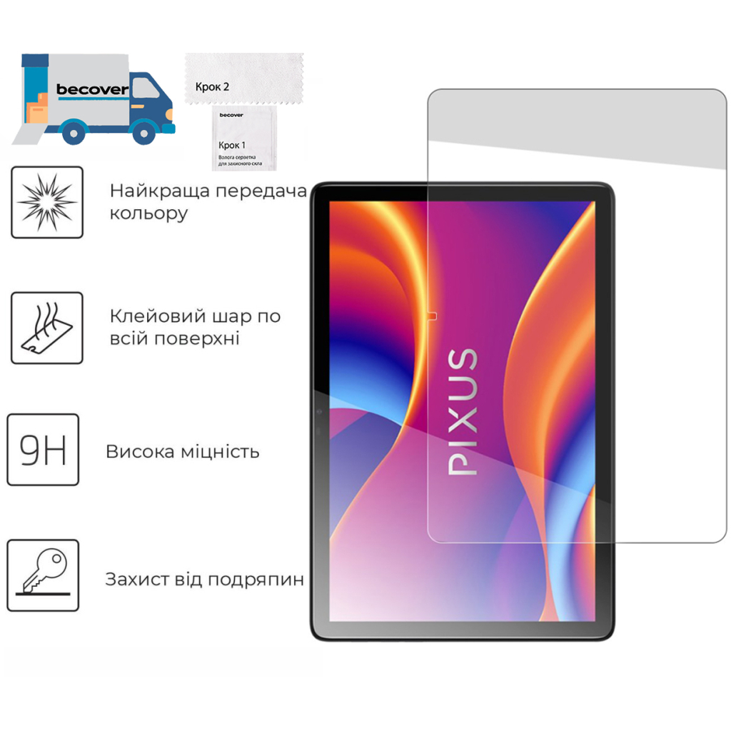 Защитное стекло BeCover для Pixus Loga 10.1" (713702) фото2