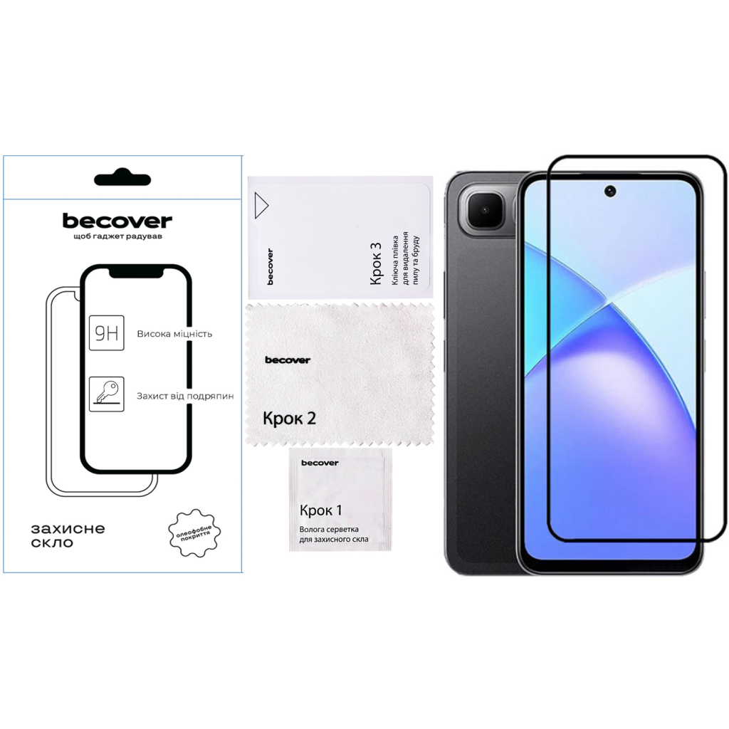 Защитное стекло BeCover для Infinix Smart 10 Plus (X6725B) Black (713726) фото2