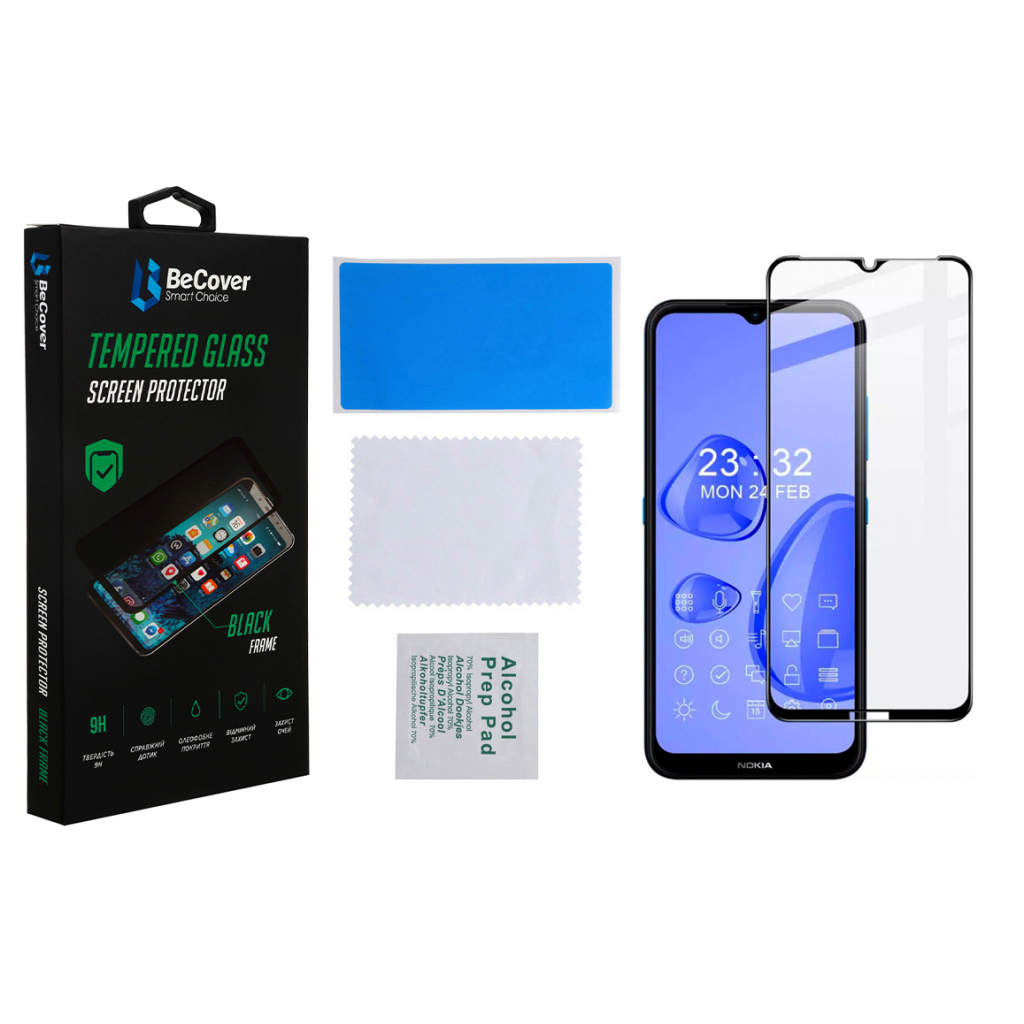 Защитное стекло BeCover для Nokia 1.4 Black (706902) фото2