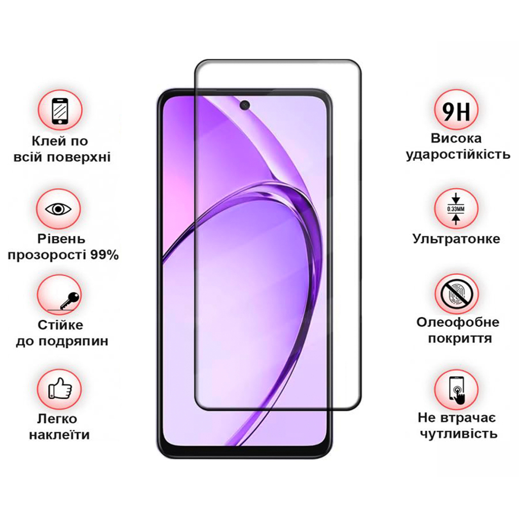 Защитное стекло BeCover для Oppo Reno14 5G Black (713933) фото3