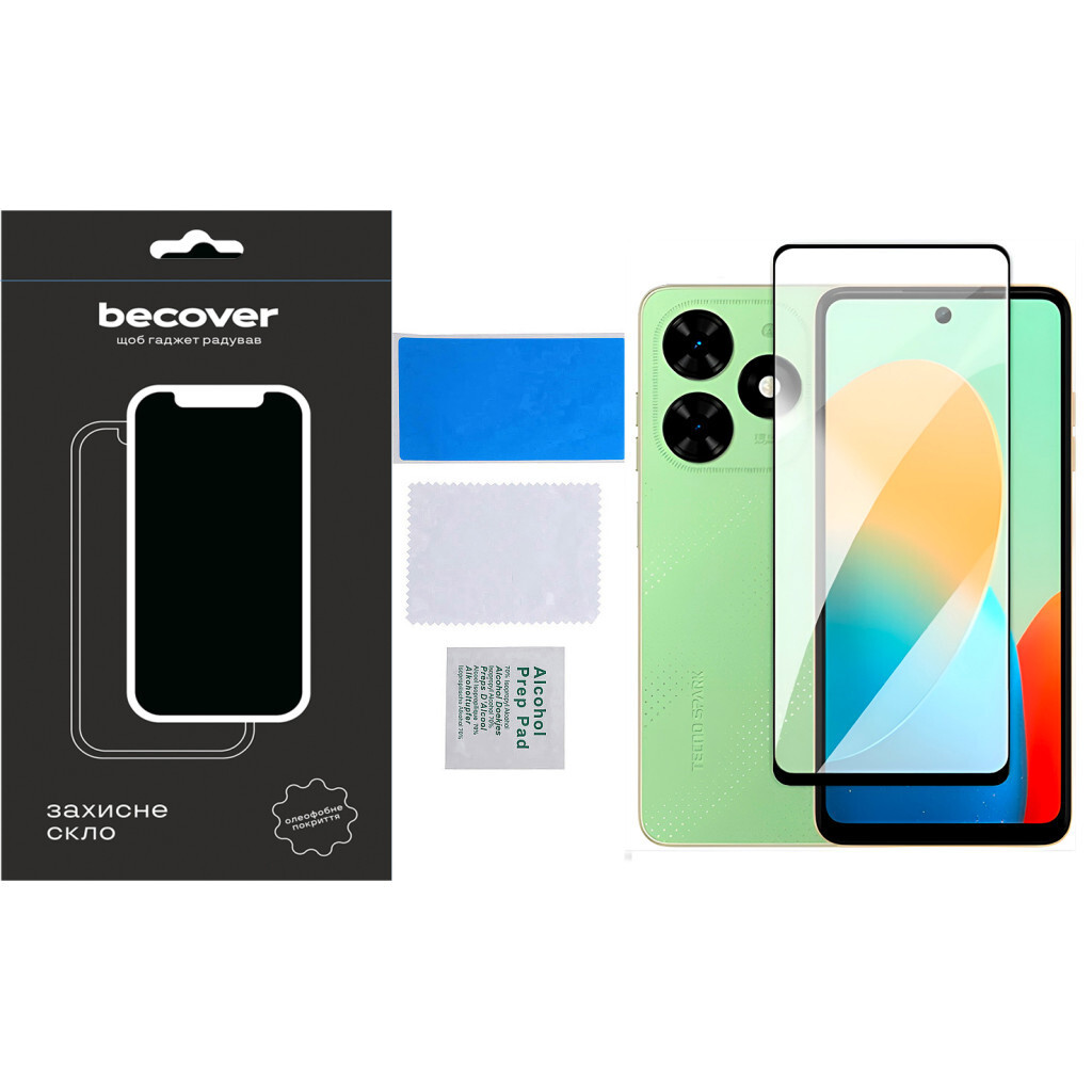Защитное стекло BeCover для Tecno Spark Go 2024 (BG6) Black (710484) фото5