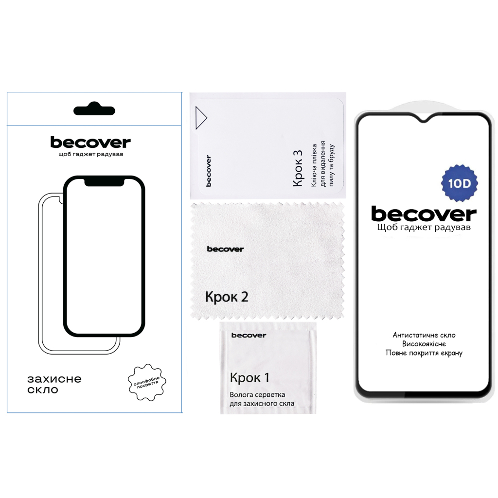 Защитное стекло BeCover для Oppo A38 / A18 10D Black (713170) фото5