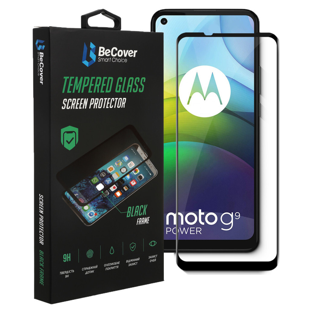 Захисне скло BeCover для Motorola Moto G9 Power Black (706085) фото3