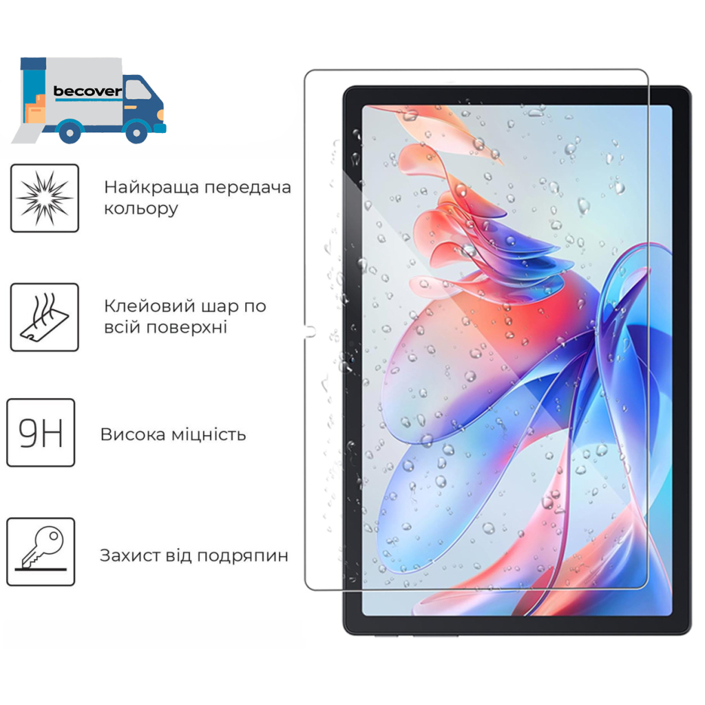 Защитное стекло BeCover для Oscal Pad 80 WiFi 10.51" (713694) фото2
