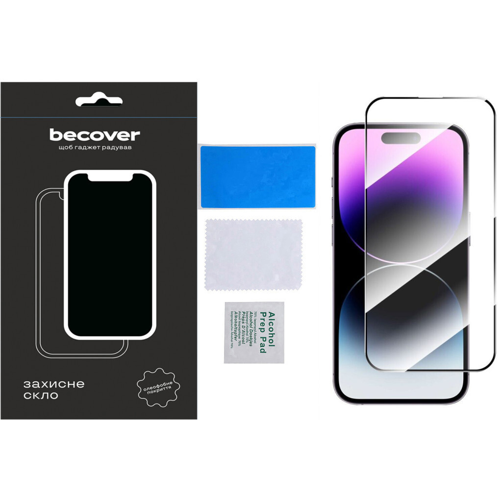 Захисне скло BeCover для Apple iPhone 15 Pro Black (710593) фото4