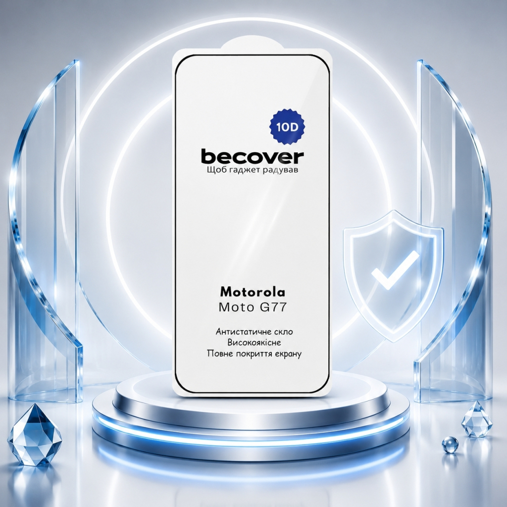 Захисне скло BeCover для Motorola Moto G77 10D Black (715714) фото5