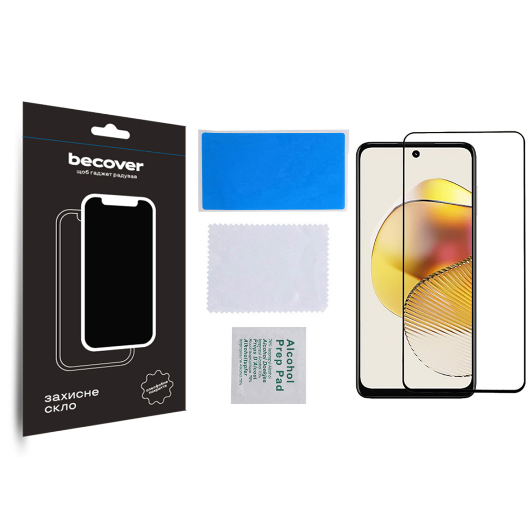 Защитное стекло BeCover для Motorola Moto G73 Black (709737) фото3