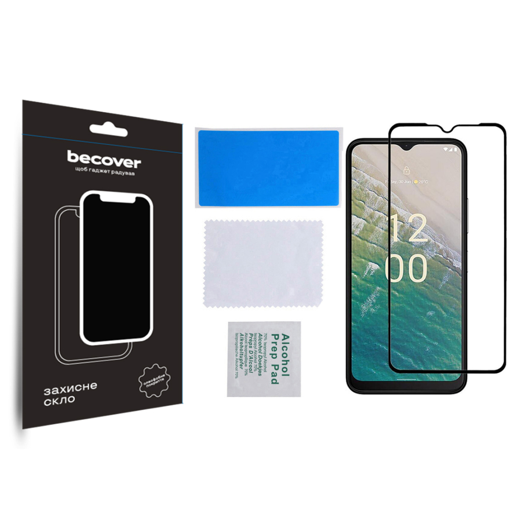 Защитное стекло BeCover для Nokia C32 Black (709739) фото3