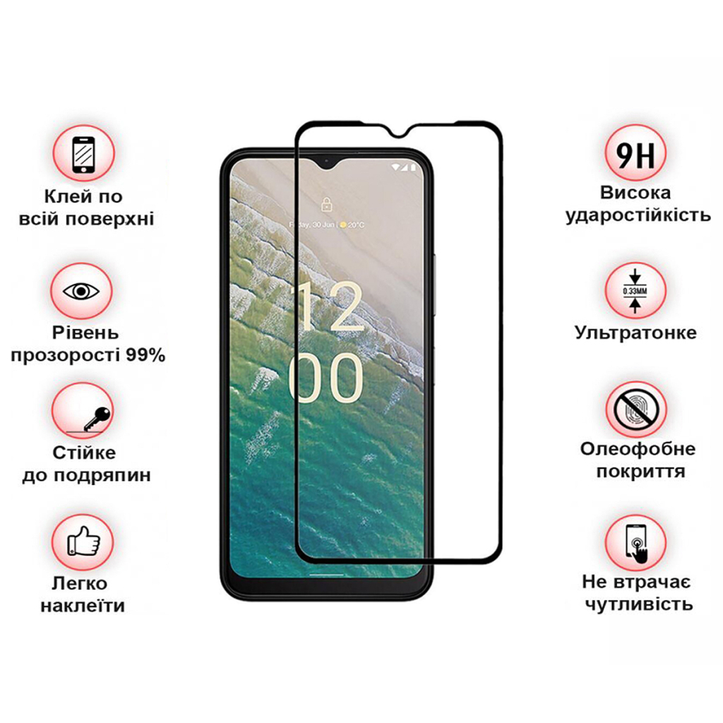 Защитное стекло BeCover для Nokia C32 Black (709739) фото4