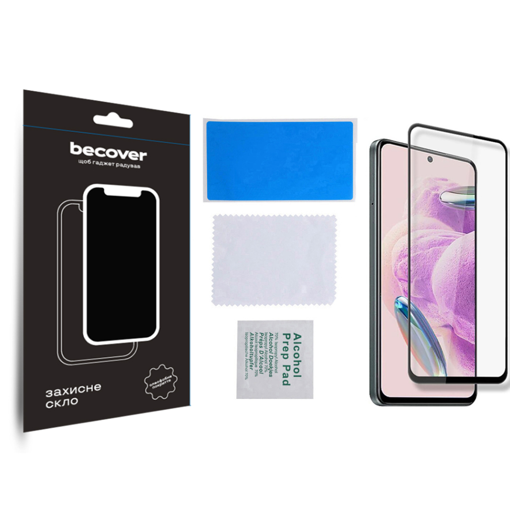 Защитное стекло BeCover для Xiaomi Redmi Note 12S Black (709751) фото3