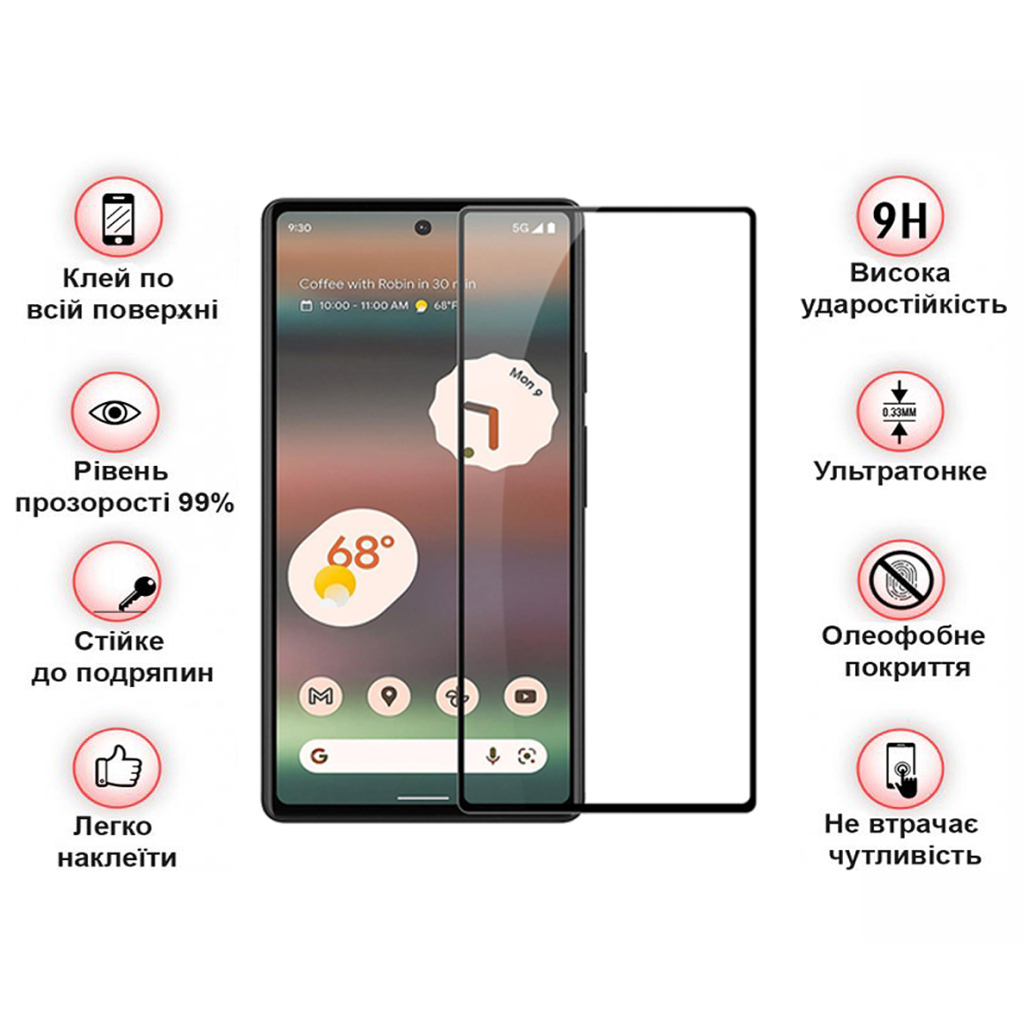 Защитное стекло BeCover для Google Pixel 7a Black (709767) фото4