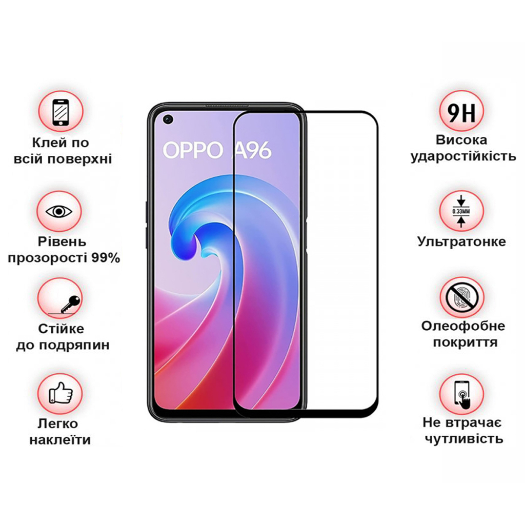 Защитное стекло BeCover для Oppo A96 Black (709770) фото4
